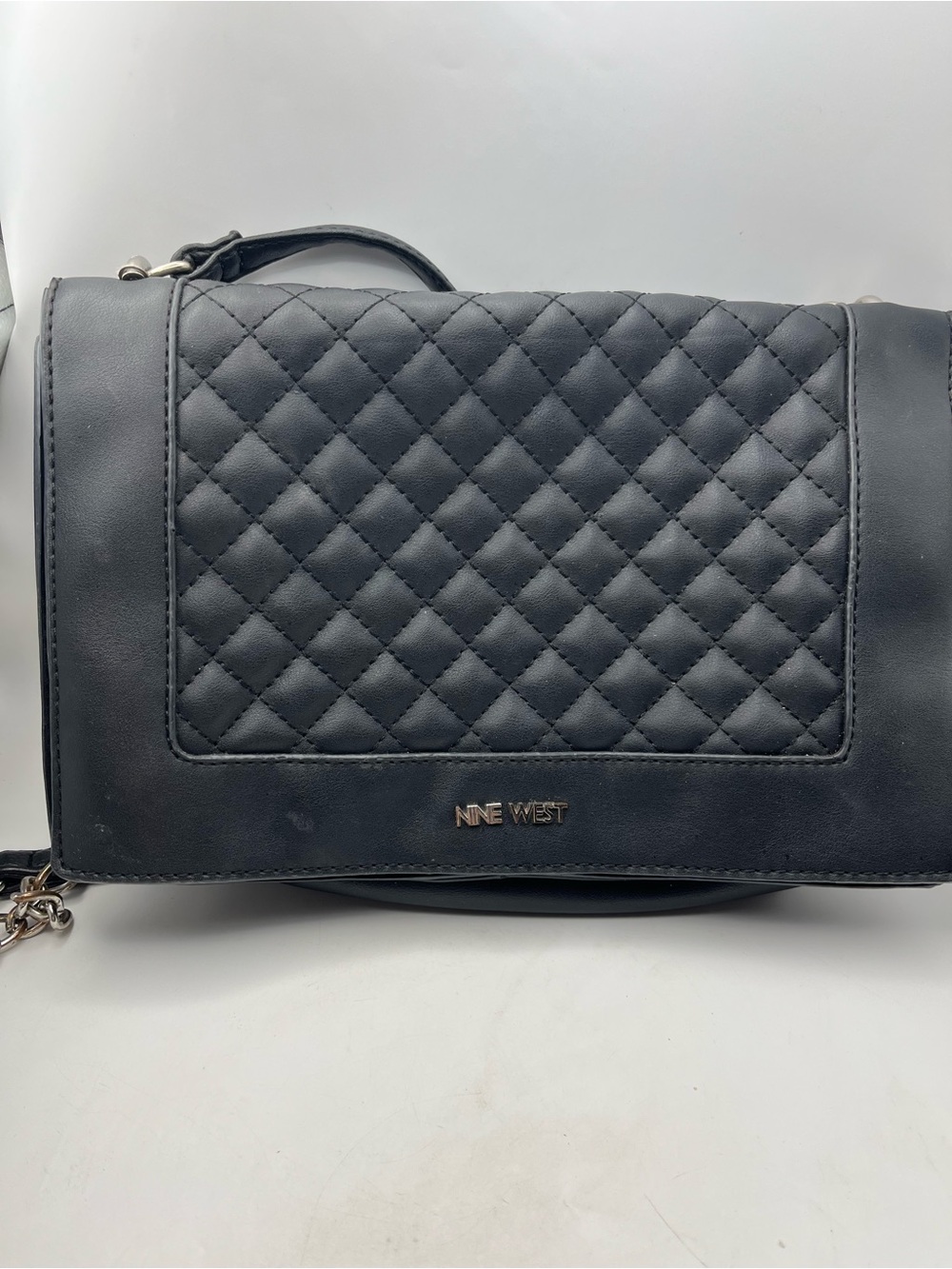 Nine West Black Quilted Flap Crossbody